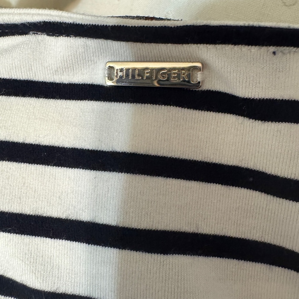 Tommy Hilfiger Black and White Striped Midi Dress - Picture 7 of 11